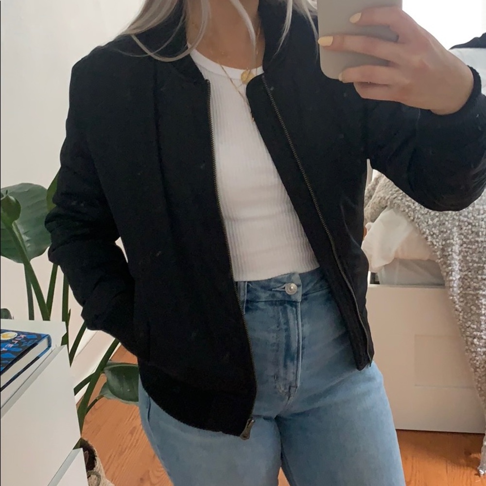 Black bomber jacket